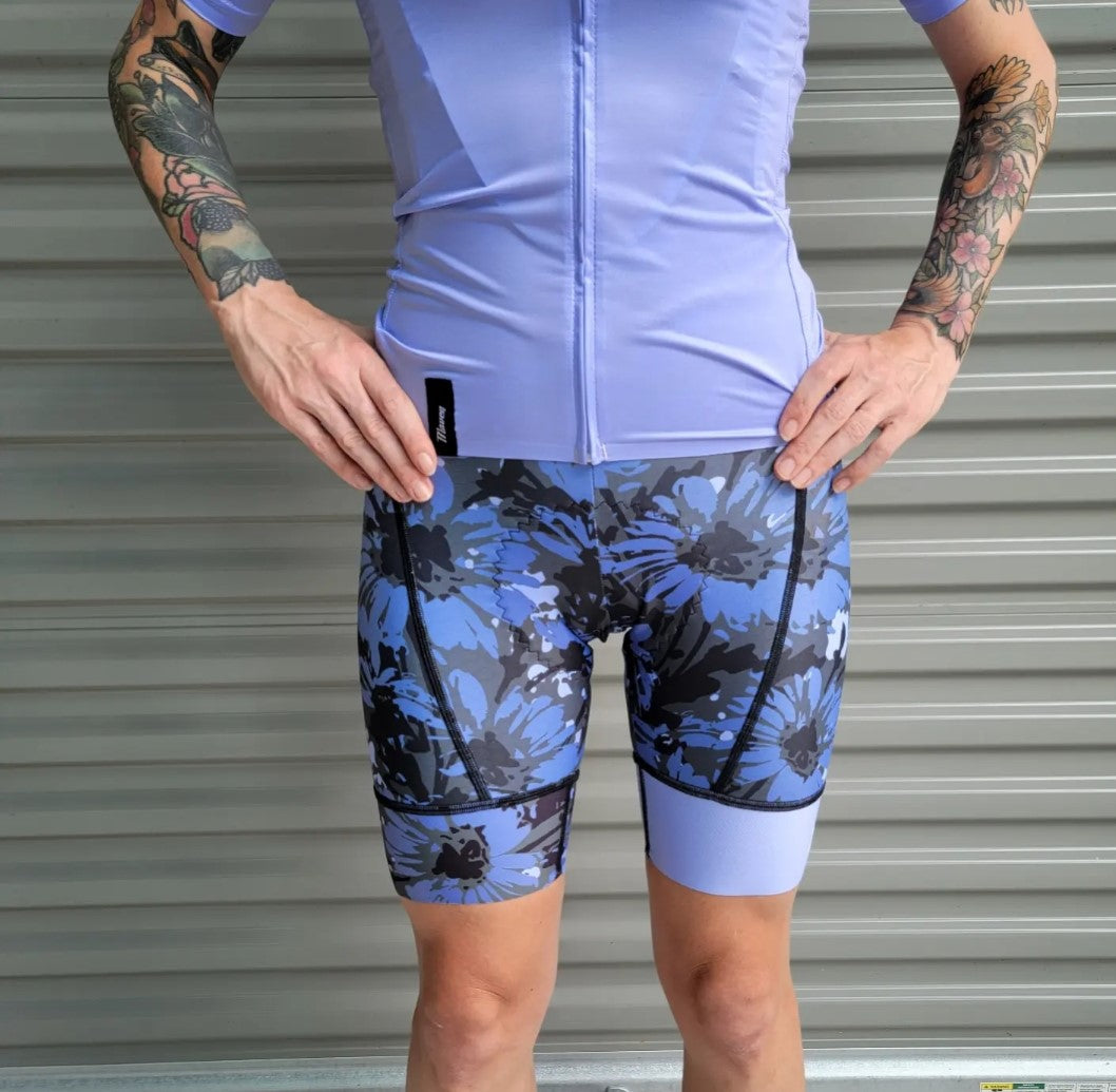 Purple bib online shorts