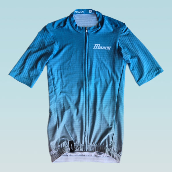 Teal Grey Fade Men's Race Cut Jersey